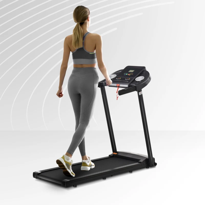 HOMCOM Cinta de Correr Eléctrica con 12 Programas Velocidad hasta 12 km/h Cinta de Andar con Pantalla LED 134x66x107 cm Negro