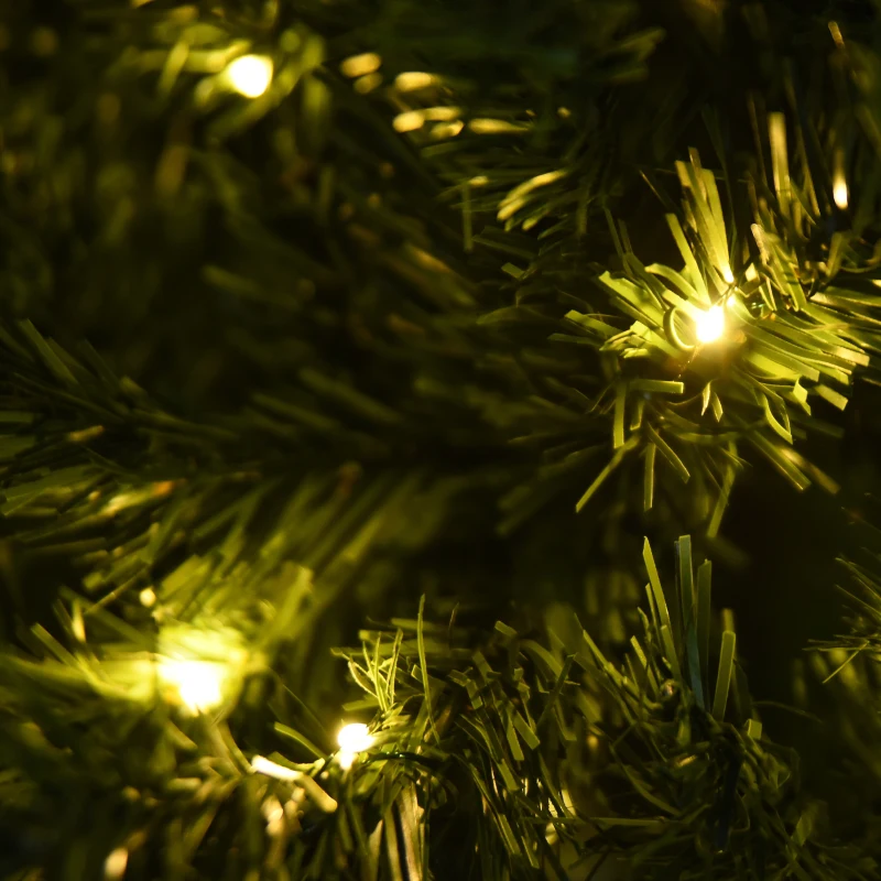 HOMCOM Árbol Artificial de Navidad de 490 Ramas 170 Luces LED Base de Metal Plegable Estructura con Bisagras para Interiores Φ75x150 cm Verde