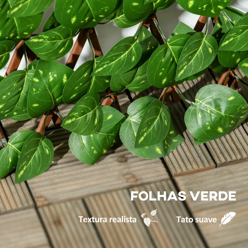 Outsunny Vedação Artificial em Rolo 2x1 m 2 Peças de Vedação de Privacidade de Jardim Extensível com Proteção UV Verde