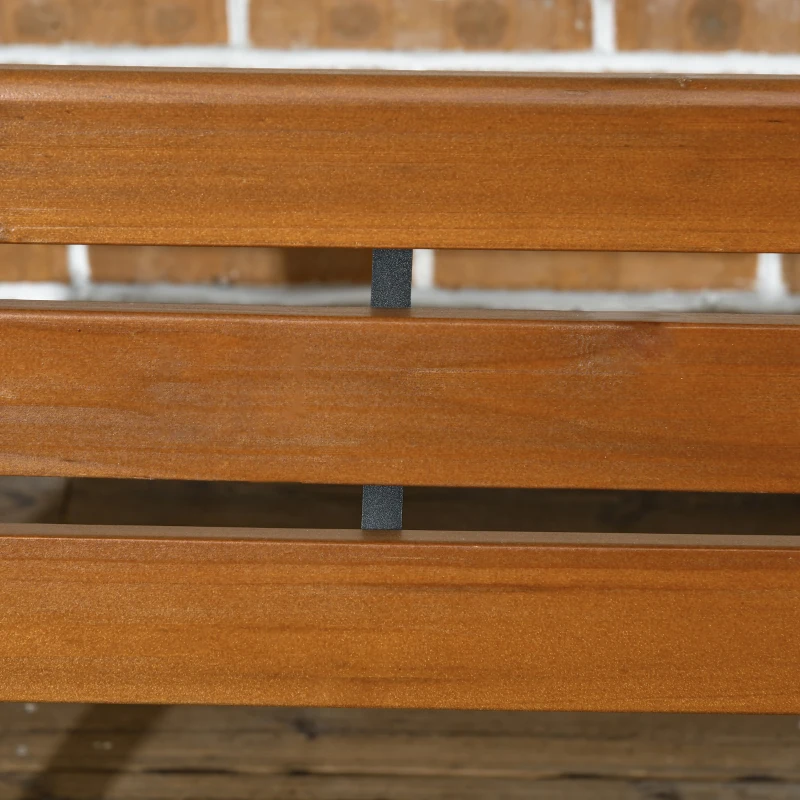 Outsunny Tuinbank voor 2 personen, voor in de tuin en op het terras, gemaakt van gietaluminium en natuurlijk hout, 120 x 57 x 70 cm, bruin