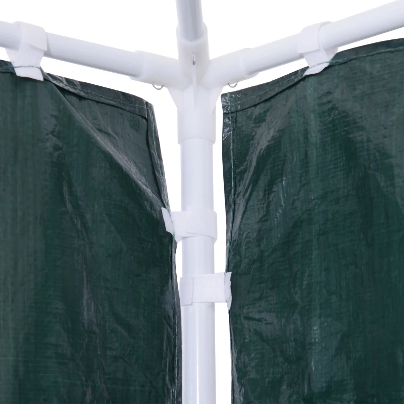 Outsunny 2 Paredes Laterales para Carpa 3x3m 6x3m Tela de Reemplazo Oxford Impermeable con Ventanas 293x193cm Verde Oscuro