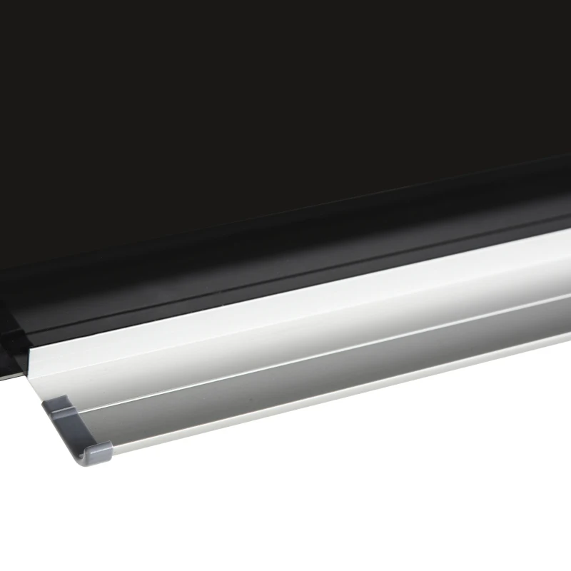 Vinsetto Pizarra de Cristal con Bandeja Pizarra de Pared sin Marco Incluye 4 Rotuladores y Borrador 90x60x0,45 cm Negro