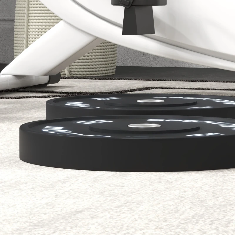 SPORTNOW Set di 2 Dischi Palestra da 20kg per Bilanciere e Manubri con Attacco Ø5cm, Nero