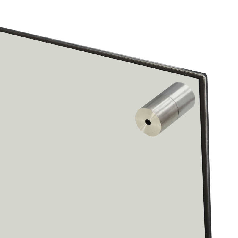 Vinsetto Pizarra de Cristal con Bandeja Pizarra de Pared sin Marco Incluye 4 Rotuladores y Borrador 90x60x0,45 cm Negro