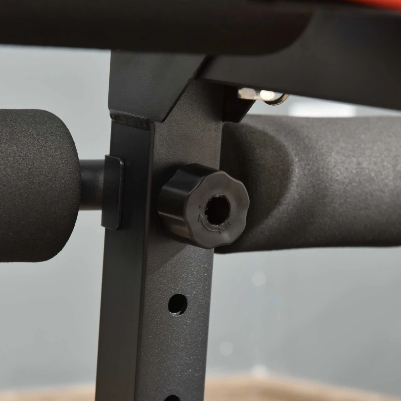 HOMCOM Banco de Abdominales Plegable Ajustable en Altura Banco de Sentadillas con Soporte para Piernas Regulable para Entrenamiento en Hogar Oficina 148x58x52-65 cm Negro