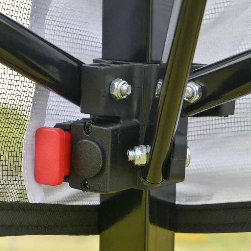 Outsunny Carpa Plegable 2,2x2,2x2m con Lateral Altura Ajustable Protección UV 50+ de Acero y Tela Oxford con Bolsa de Transporte Impermeable Gazebo para Exterior Blanco