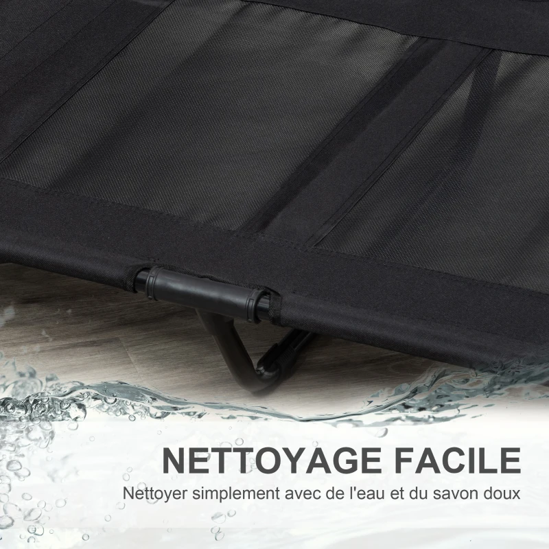 PawHut Lot de 2 lits sur pieds lit pour chien chat lit de camp grand confort tissu Oxford textilène micro-perforé acier