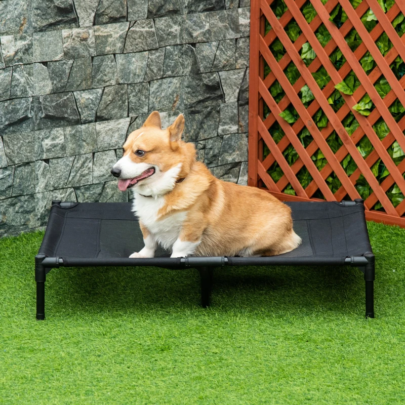 PawHut Lot de 2 lits sur pieds lit pour chien chat lit de camp grand confort tissu Oxford textilène micro-perforé acier