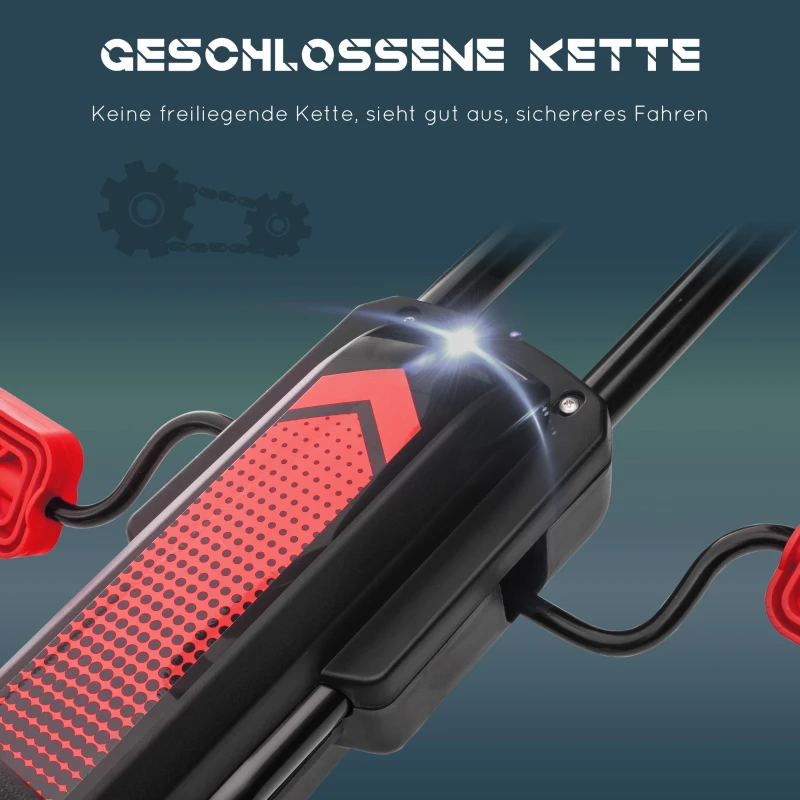 HOMCOM Kinder-Gokart met pedalen, verstelbare zitting, voor binnen en buiten, vanaf 5 jaar, rood+zwart, 121 x 58 x 61 cm(m-7)