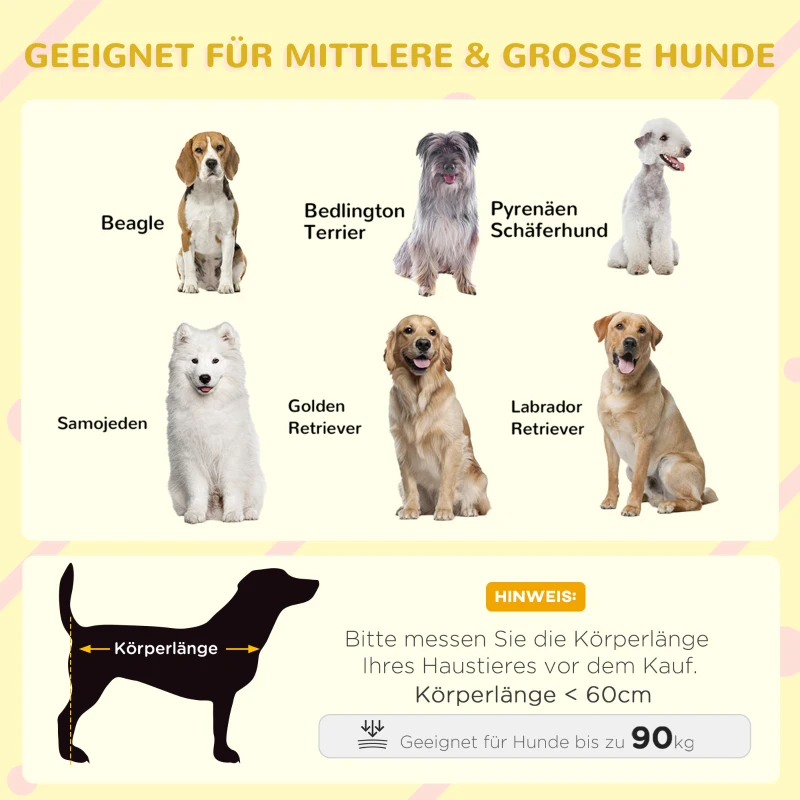 PawHut Hondenhok voor buiten - Inclusief veranda - Weerbestendig - 124 cm x 112 cm x 105 cm - Grijs + Wit(m-7)