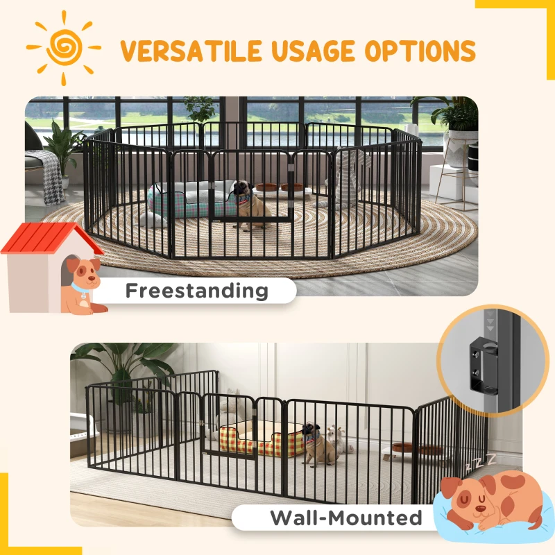 PawHut 60cm 8 Panels Heavy Duty Dog Pen, Pet Playpen for Indoors, Outdoors, Small Dogs