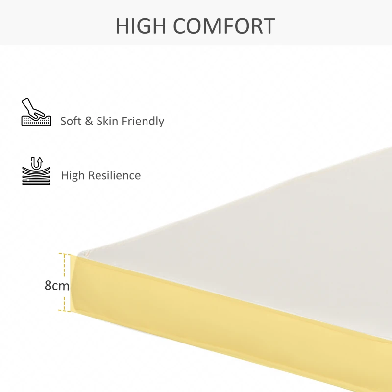 Outsunny Perna pentru Sezlong si Fotoliou Plaja cu Sireturi, Husa Detasabila din Poliester, 188x53x8cm, Alb Crem