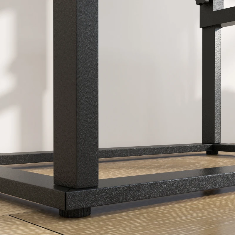 PawHut Portaciotole per Cani 44x27x51 cm a 7 Altezze Regolabili con 2 Ciotole Rialzate Ø19x6 cm, in Acciaio Nero