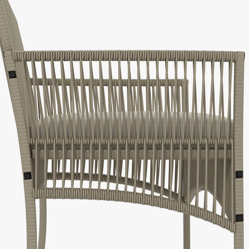 Outsunny Conjunto de Móveis de Jardim de Vime de 4 Peças Móveis de Varanda com 1 Sofá 2 Poltronas e Mesa de Centro Cáqui