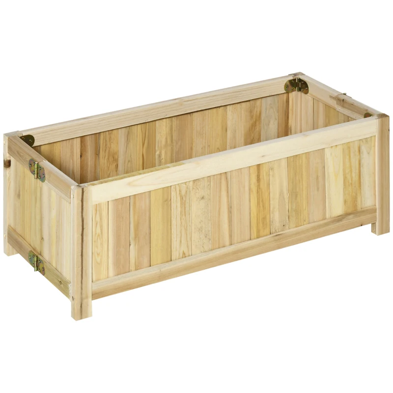 Outsunny Floreira de Madeira Dobrável Horta para Jardim com 4 Pés para Cultivos de Verduras Flores 70x30x25 cm Madeira