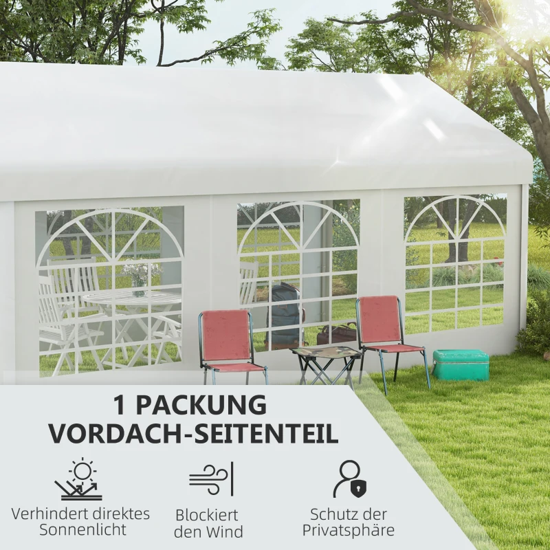 Outsunny Vervangende wand voor bierpaviljoen of tuinpaviljoen, waterdicht, eenvoudige montage, 6 x 2 m, wit