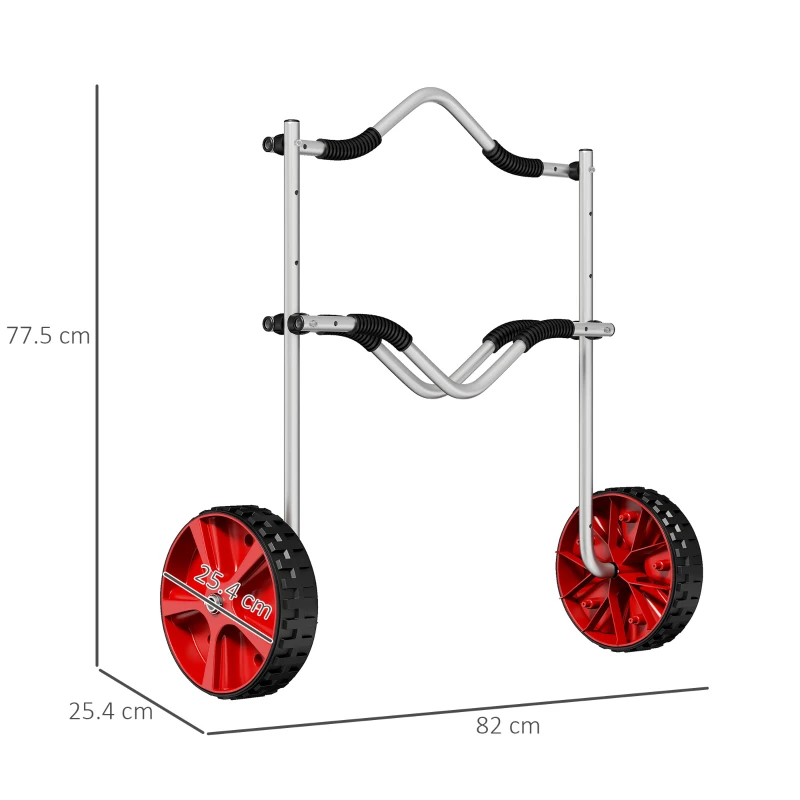 SPORTNOW Carrello Porta Kayak Regolabile su 3 Livelli in Alluminio per Canoa e SUP