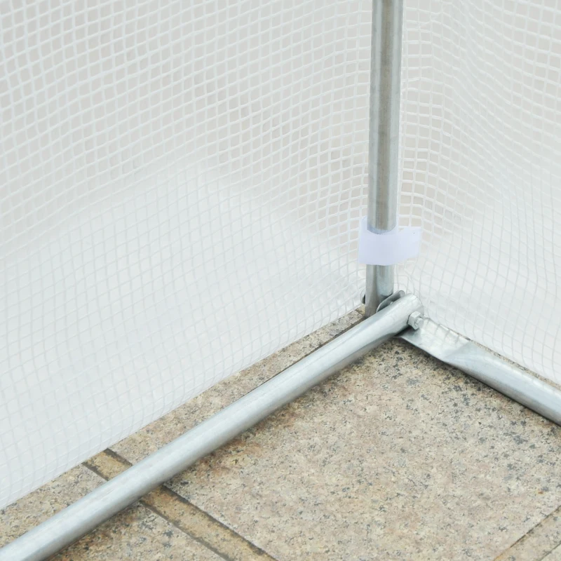 Outsunny sera gradine3,5 x 2 x 2 m, cadru mare din otel galvanizat, tunel din polietilene pentru gradina, alb(m-12)