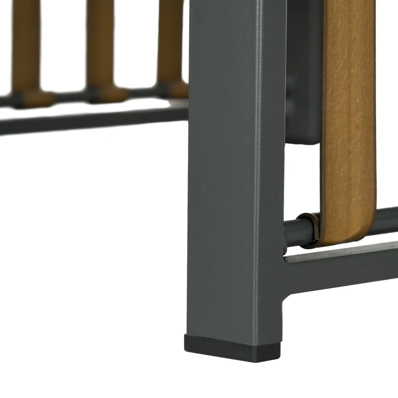 Outsunny Tuinset, 3-delig, inclusief zitkussen, houtdecor, roestvrij metalen frame, Grijs