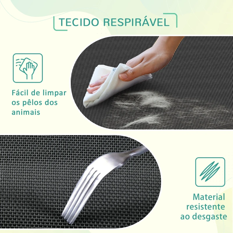 PawHut Cama Elevada para Cães e Gatos Cama Transpirável para Animais de Estimação com 130x90x20 cm Preto