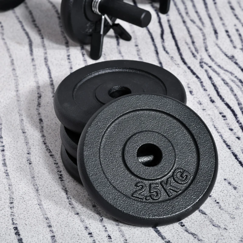 HOMCOM 18kg Steel Dumbbell Set of 2 with Carry Case Adjustable for Body Building Exercise Home Gym Office Black