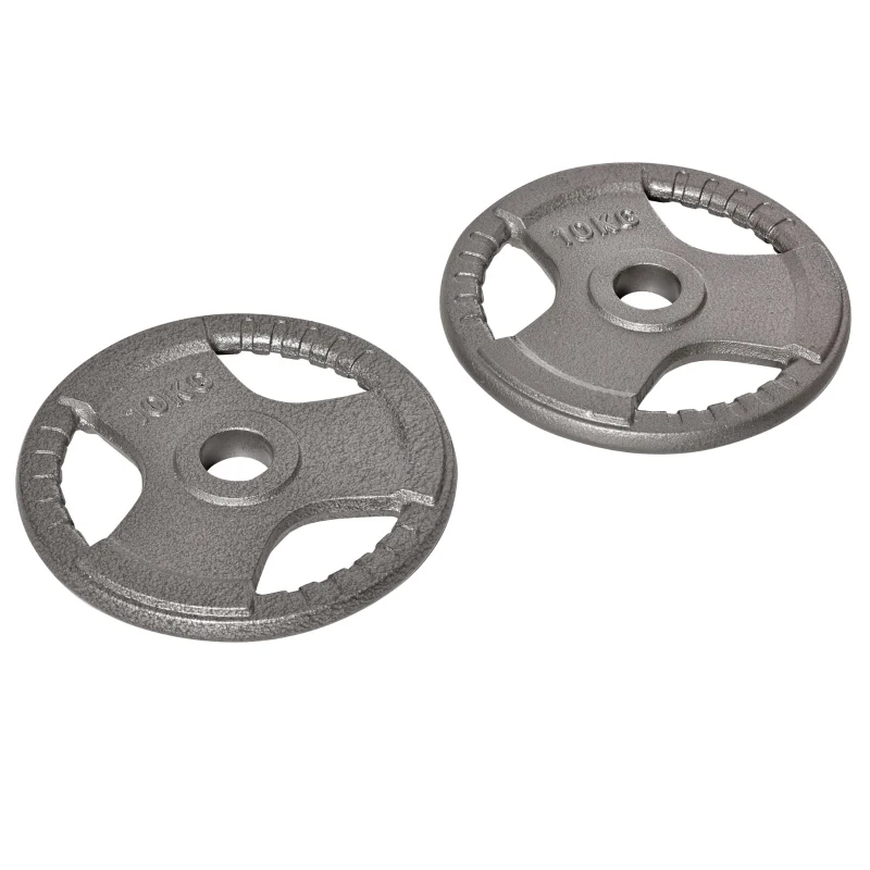 HOMCOM Set of 2 Cast Iron Weight Plates for 2"/5cm Hole Dumbbell Handle Bar, Barbell Weight 2 x 10kg