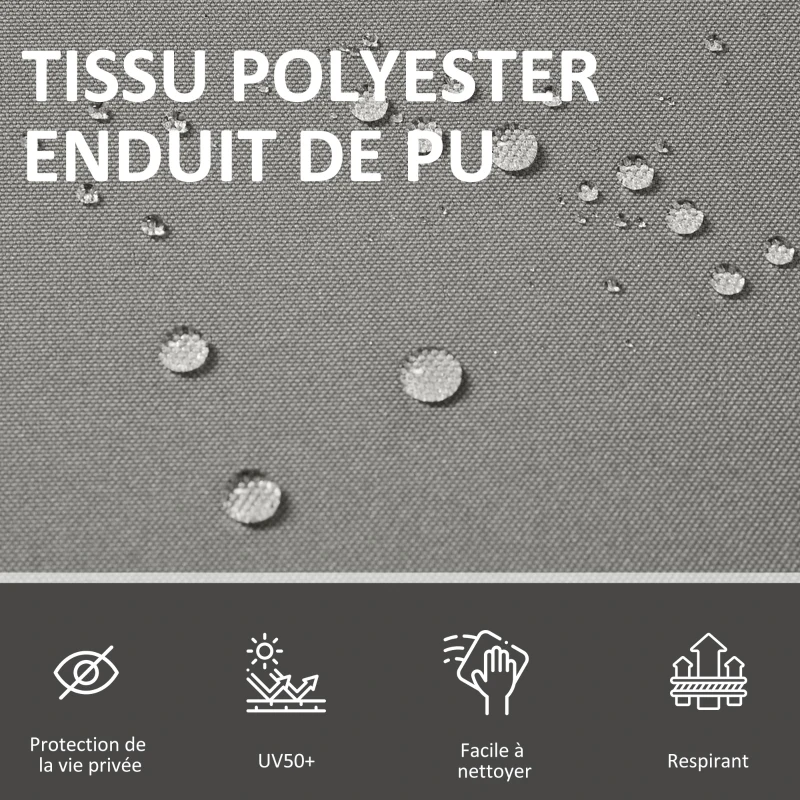 Outsunny Store latéral brise-vue rétractable 300 x 180 cm, paravent extérieur en aluminium, protection solaire, brise-vue extensible pour balcon, jardin, terrasse, gris