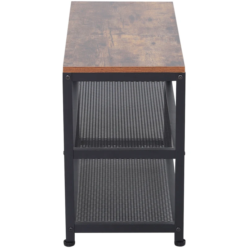 HOMCOM Estantería para Zapatos Industrial de 2 Niveles Zapatero para Entrada Pasillo Carga 120 kg 70x30x48 cm Negro