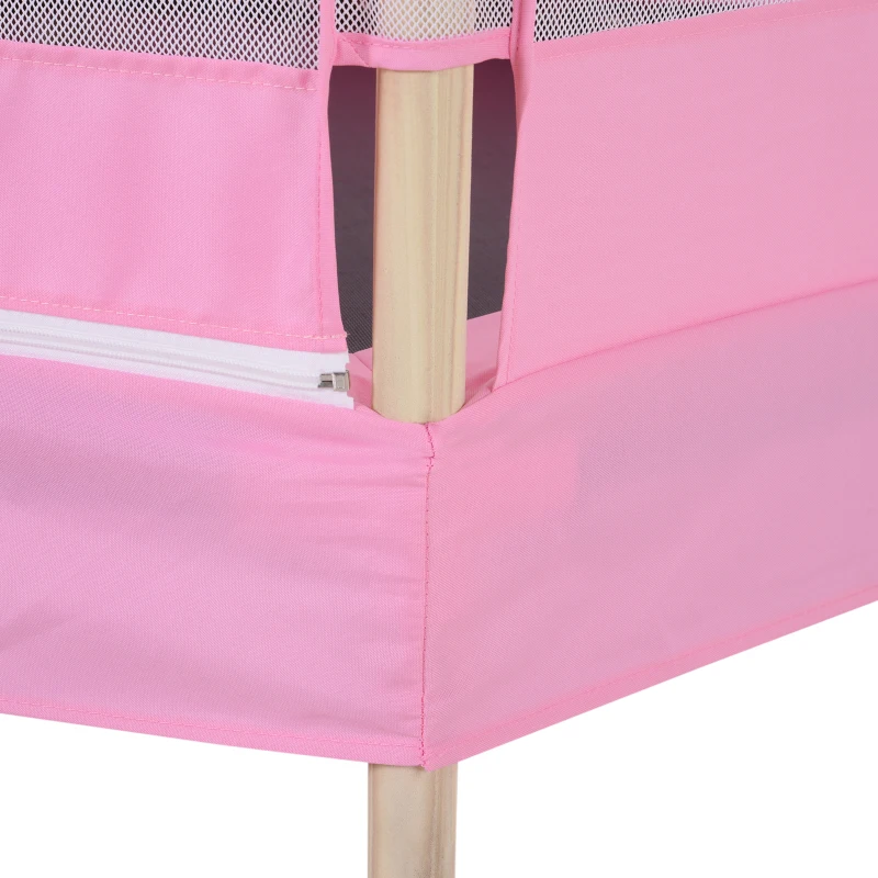 HOMCOM Cama Elástica para Niños de 3 Años Trampolín Infantil con Red de Seguridad para Interior Carga 80 kg 126x109x98 cm Rosa