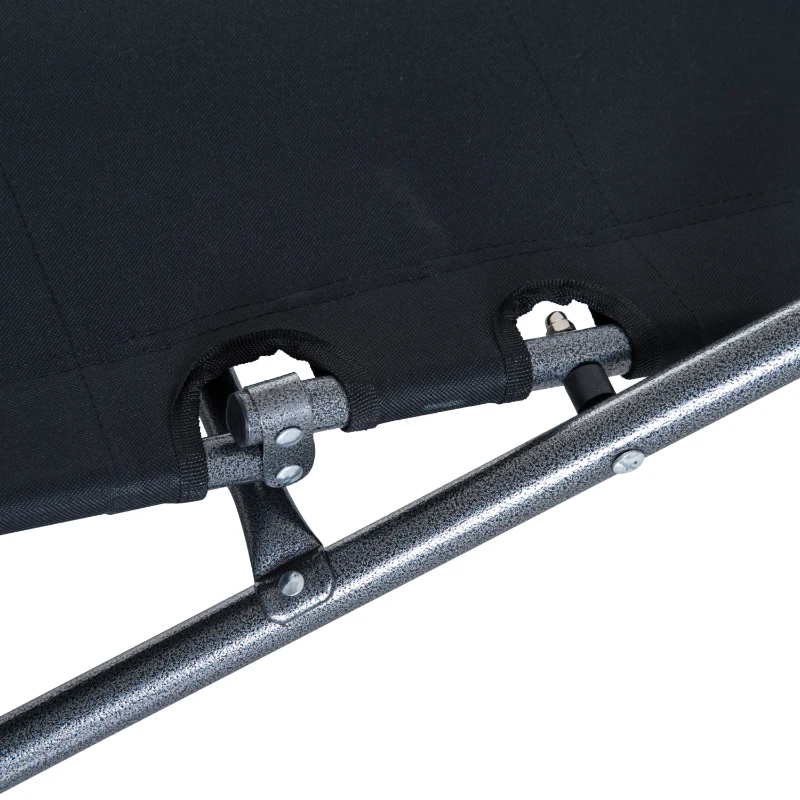 Outsunny Tumbona Relax Plegable con Respaldo Ajustable Reposabrazos Almohada y Reposapiés Carga 136 kg 135x60x89 cm Negro