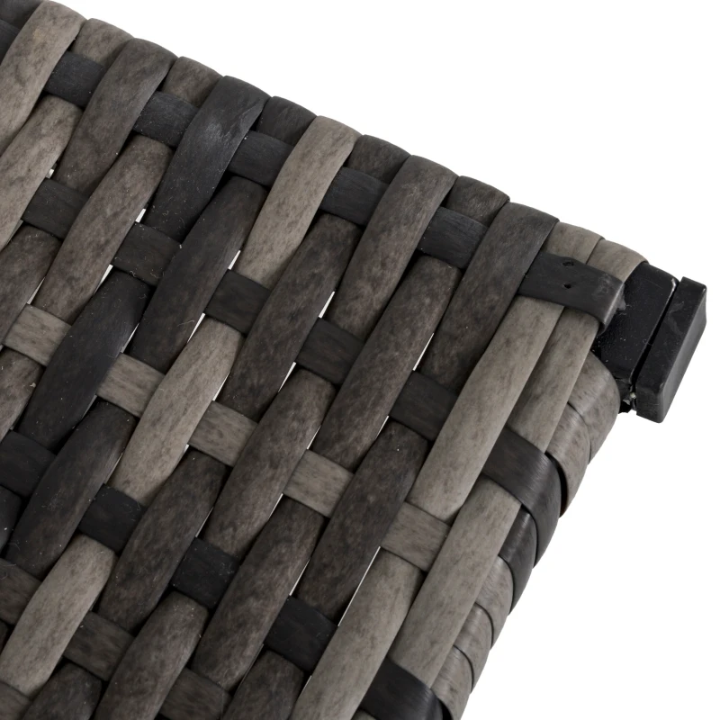 Outsunny 8 Pieces Outdoor PE Rattan Patio Sofa Set Half Round Conversation Furniture Set w/ Umbrella Hole and Two Stroage Functional Side Tables and Cushioned, Grey