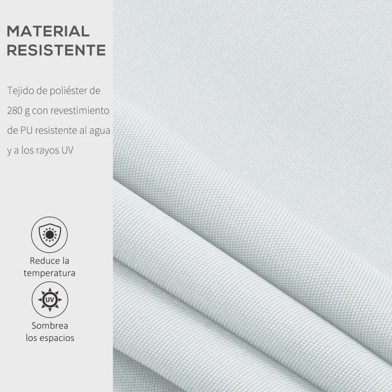 Outsunny Toldo de Pared Manual con Manivela Toldo para Balcón Ángulo Ajustable para Exterior Jardín Terraza 3x2,5m Blanco