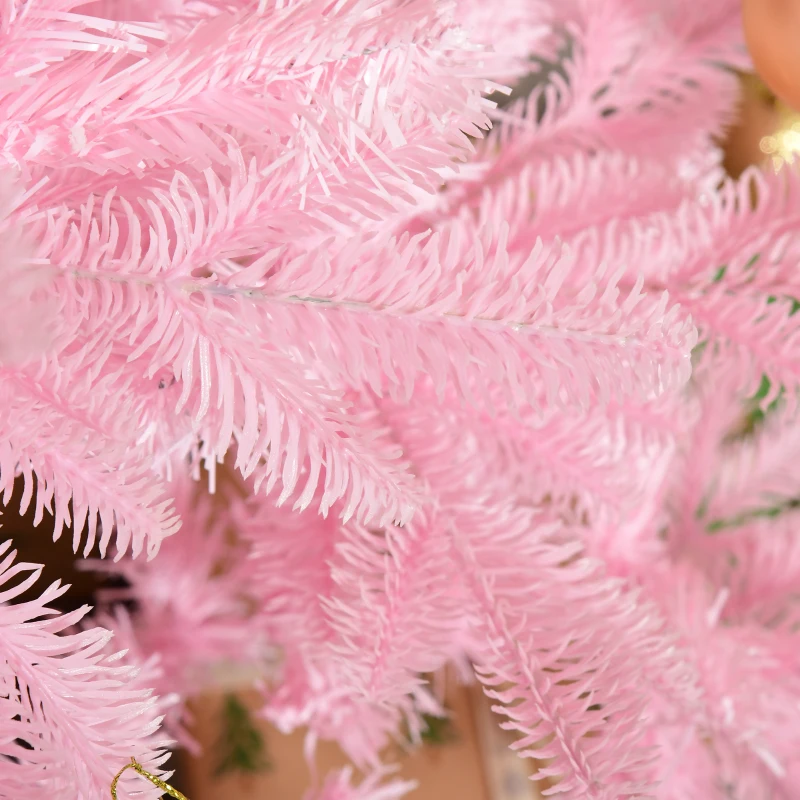 HOMCOM 5FT Artificial Christmas Tree Holiday Xmas Holiday Tree Decoration with Automatic Open for Home Party, Pink