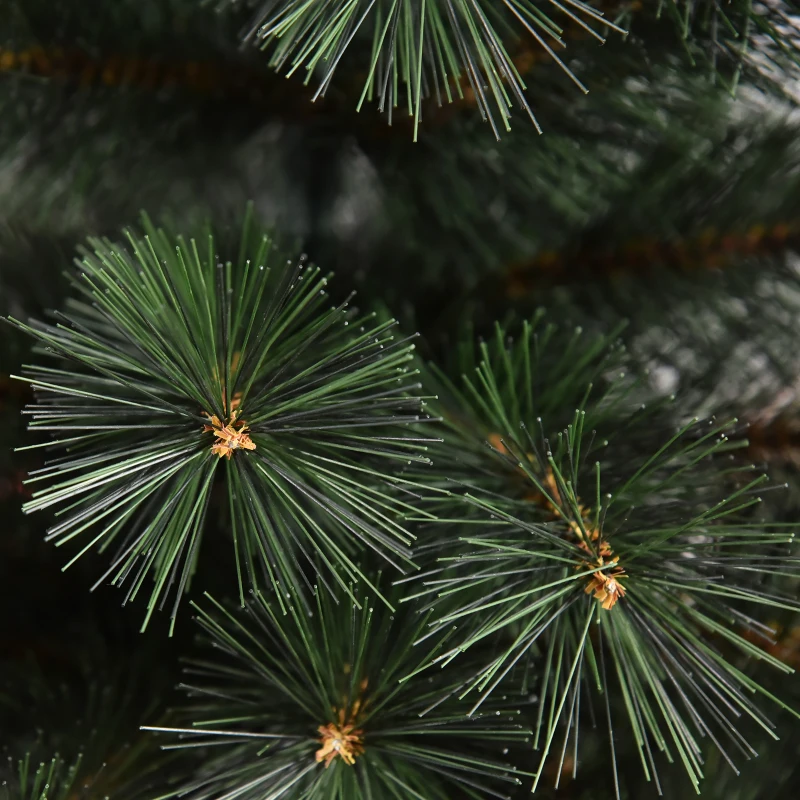 HOMCOM Árbol de Navidad 150 cm Artificial con 219 Agujas de Pino de PVC Ignífugo Base Plegable y Soporte de Acero Montaje Rápido Decoración Navideña para Interiores Verde