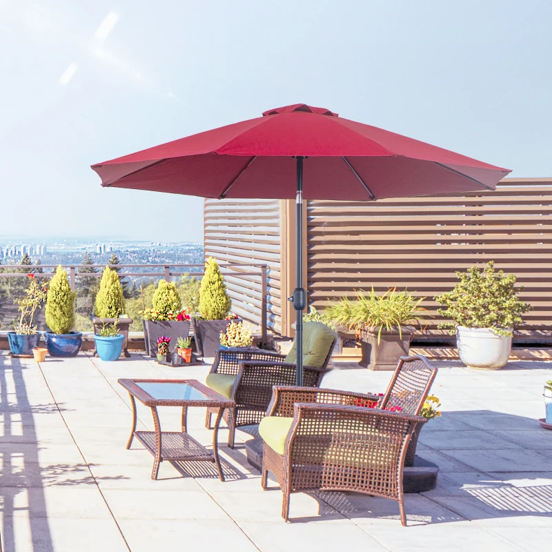 Outsunny 2.6M Umbrella Parasol-Red