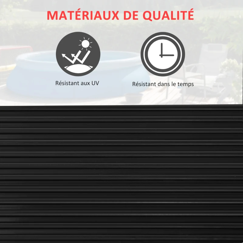 Outsunny Réchauffeur Solaire d'eau pour Piscine Hors Sol - Lot de 2 Tapis solaires Chauffants Piscine - Chauffeur écologique Piscine - PE Noir