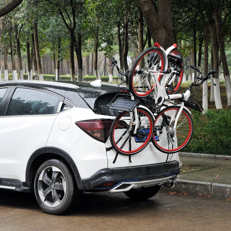 HOMCOM 3 Bike Rear Hitch Mount Carry Rack Car Truck Carrier w/Fix Strap - Black