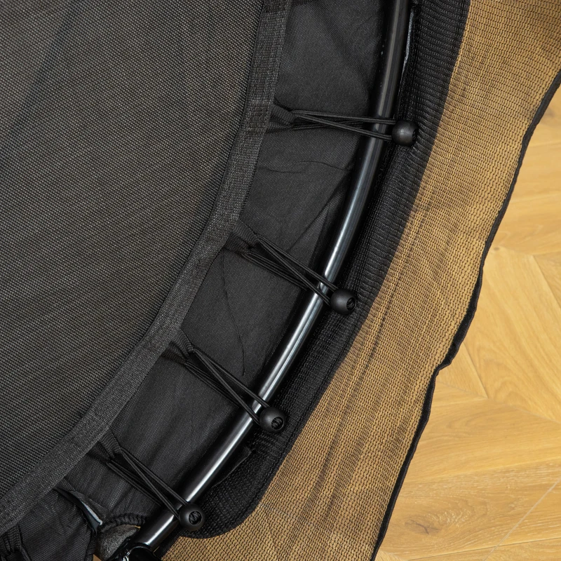 HOMCOM Trampoline Enfant Ø 1,40 × 1,60H m Filet de sécurité Porte zipée Couvre-Ressorts 6 poteaux rembourrés Inclus Noir