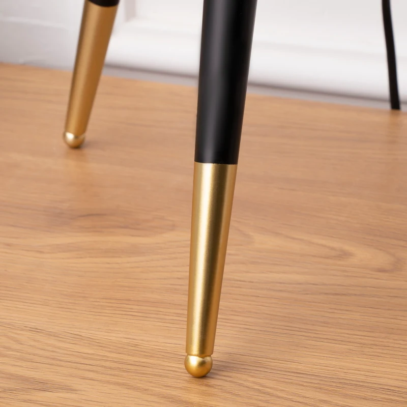 HOMCOM Lampe de bureau lampe de chevet aspect élégant et moderne avec abat-jour en bol doré et base de trépied noir pour chambre à coucher bureau salle d'étude