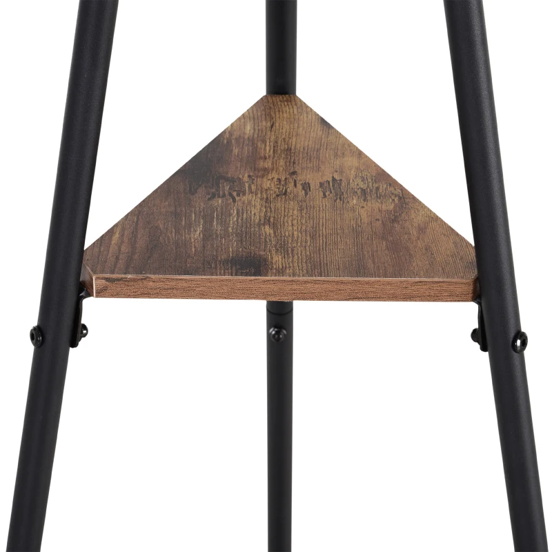 HOMCOM Perchero de Pie Metálico Perchero en Forma de Árbol Dormitorio Oficina para Colgar Ropa Bolsas Sombrero 6 Ganchos con 2 Estantes 32.5x45.5x182cm