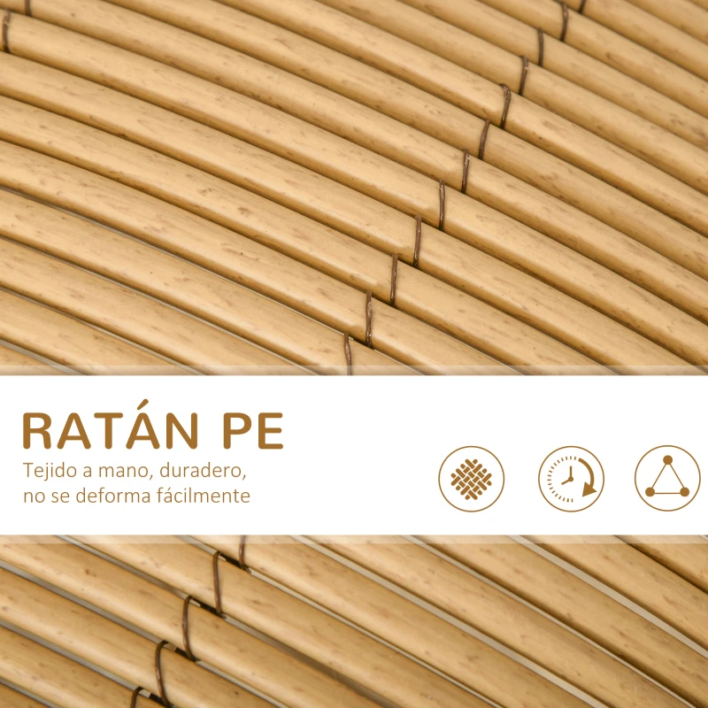 PawHut Cama de Ratán para Gatos Cueva de Mimbre para Gatos Mascotas Pequeñas con Cojín Acolchado Suave y Base Trípode Diseño Elevado Ø52x58 cm Marrón Claro