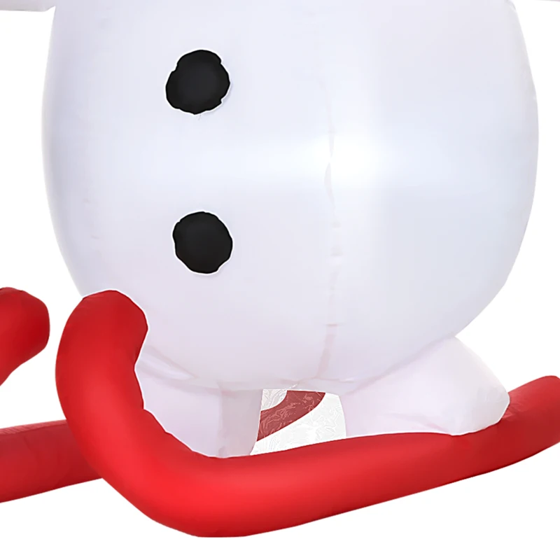 HOMCOM 6FT Christmas Inflatable Skiing Snowman Holiday Yard Lawn Decoration with LED Lights, Indoor Outdoor Blow Up Décor
