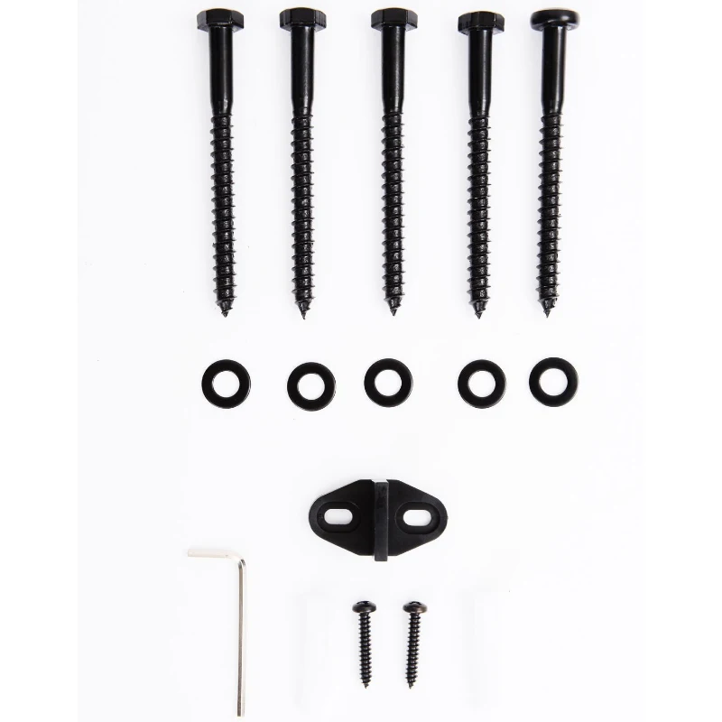 HOMCOM 200 cm Herraje para Puerta Corredera de Madera Kit de Accesorios Guía de Riel con Tornillos Carga Máx. 90 kg Acero al Carbono Marrón