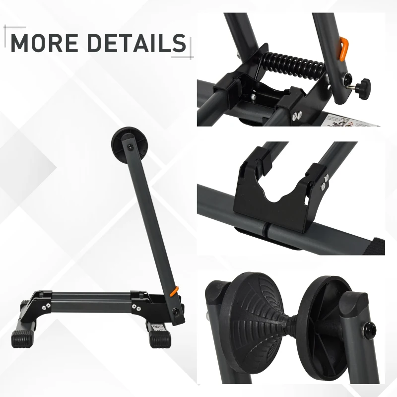 HOMCOM Foldable Bicycle Storage Stand Bike Cycle Floor Parking Rack Wheel Holder Fit 20-29 inch Bikes Indoor Home Garage