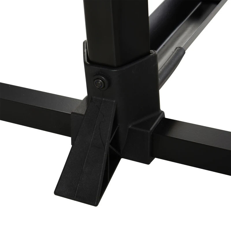 HOMCOM Râtelier vélo range vélo avec fixations hauteur réglable dim. 66L x 56I x 63-77,5H cm métal PP noir