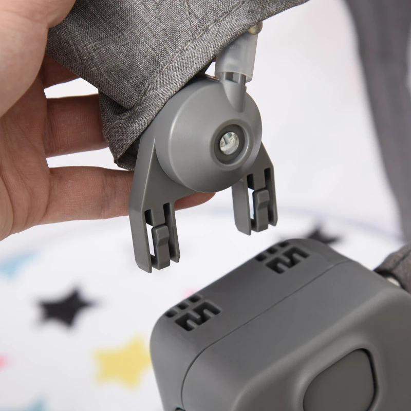 HOMCOM Cuna de Viaje Plegable y Portátil Cuna Infantil para Bebé con Bolsa de Transporte Dosel Extraíble Colchón hasta 15 kg 70x74x78 cm Gris