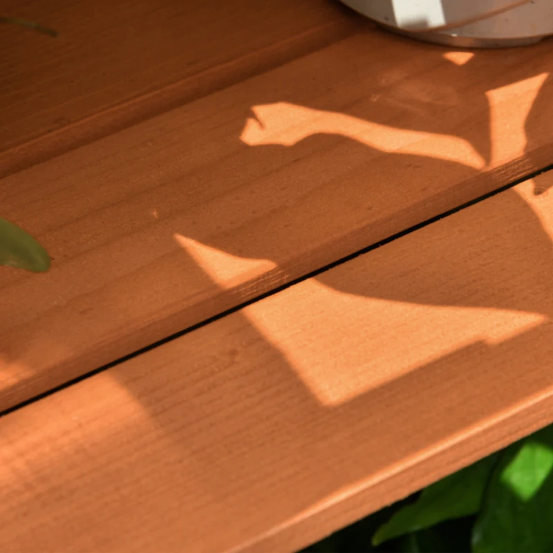 Outsunny Mini Invernadero de Jardín Invernadero de Madera y Paneles de Policarbonato Vivero Casero con 2 Estantes Tapas y Puerta para Plantas Huerto Jardinería 62x63x82 cm Madera Natural