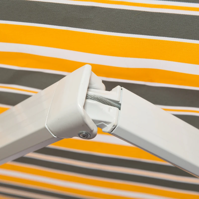 Outsunny Toldo Manual Plegable 3.5x2.5m de Aluminio Toldo Balcón Patio Terraza con Manivela Resistente al Agua Protección Solar UV para Jardín Exterior Amarillo