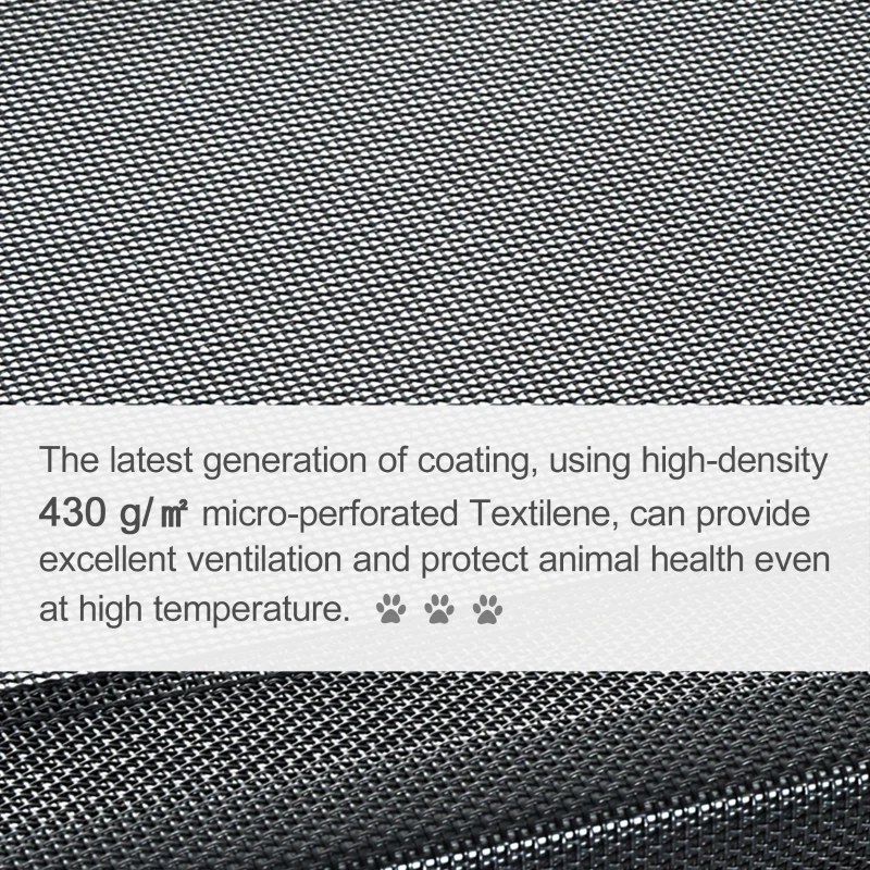 PawHut Raised Dog Bed Cat Elevated Lifted Cooling Portable Camping with Metal Frame Black (Medium)