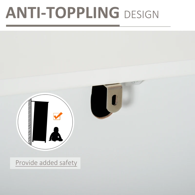 HOMCOM Modern Storage Cabinet, Bedside Table, Sideboard Home Organizer with Doors and Drawer for Bedroom & Living Room